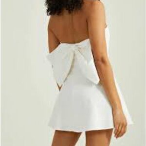 Altar’d State White Lilia Strapless Bow Dress